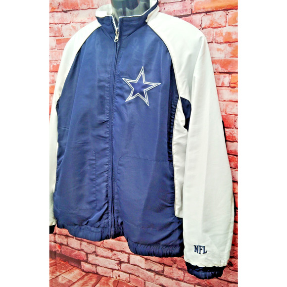 Dallas Cowboys Reversible Coat Mens Large Navy White NFL Football Sports8 - Picture 5 of 12